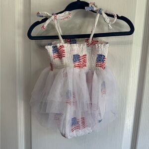 Patriotic Baby Romper with‎ Tulle Skirt